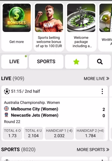 Live game results table – track the winners